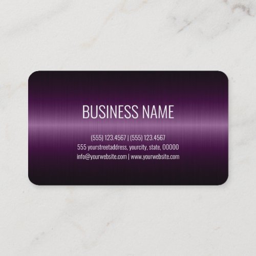 Dark Purple Stainless Steel Metal Look Business Card