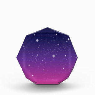 Dark Purple Starry Night Sky Acrylic Award