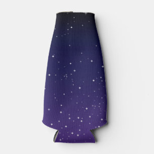 Dark Purple Starry Night Sky Bottle Cooler