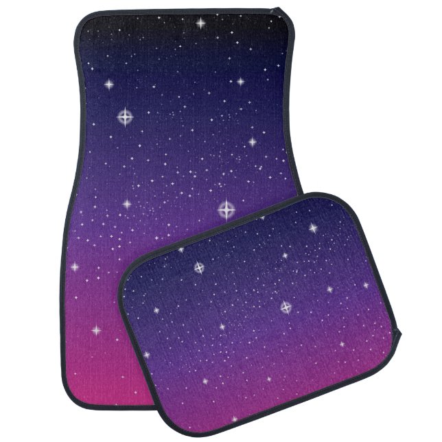 Dark Purple Starry Night Sky Car Mat (Set)