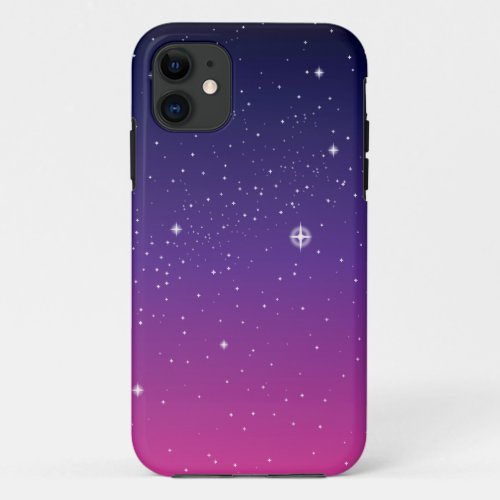 Dark Purple Starry Night Sky iPhone 11 Case