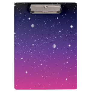 Dark Purple Starry Night Sky Clipboard