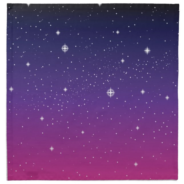 Dark Purple Starry Night Sky Cloth Napkin (Front)