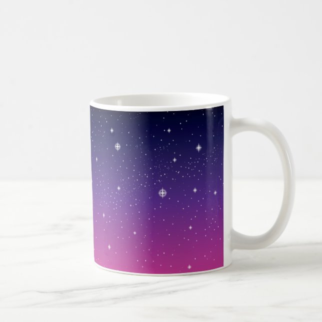 Dark Purple Starry Night Sky Coffee Mug (Right)