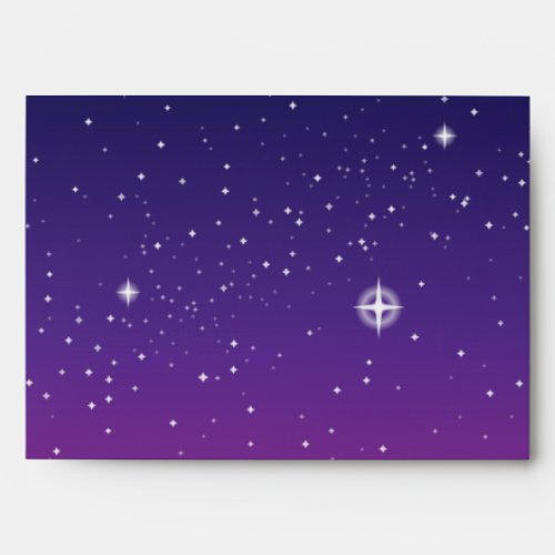 Dark Purple Starry Night Sky Envelope