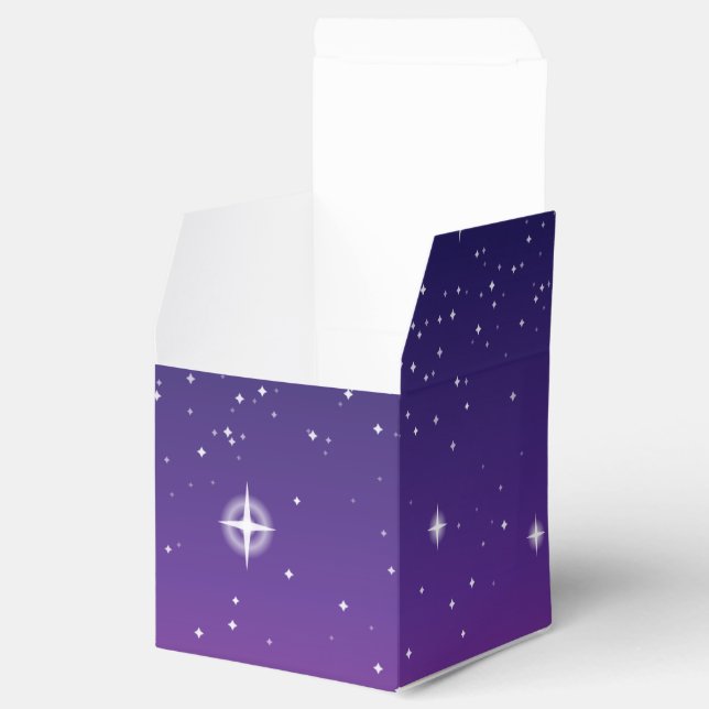 Dark Purple Starry Night Sky Favor Boxes (Opened)