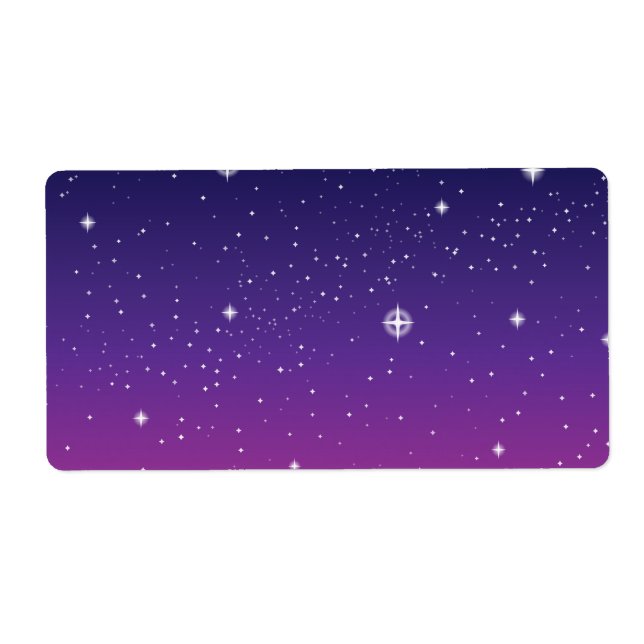 Dark Purple Starry Night Sky Label (Front)