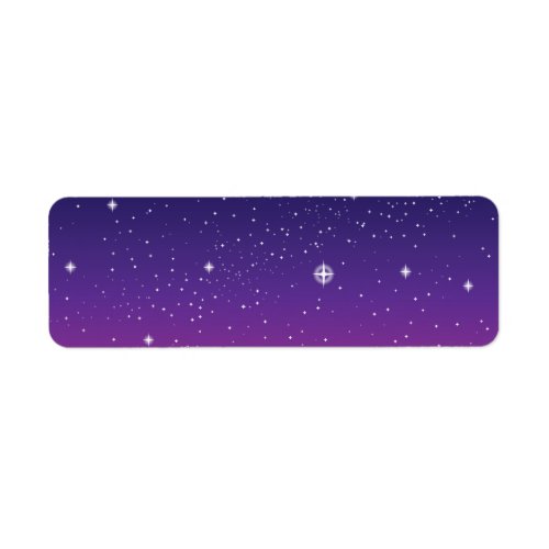 Dark Purple Starry Night Sky Label