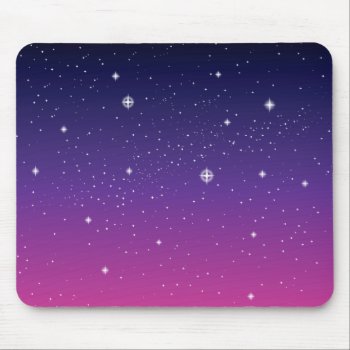 Dark Purple Starry Night Sky Mouse Pad by TonesAndTextures at Zazzle