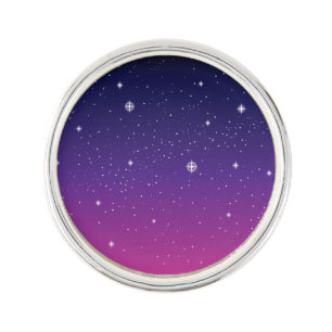 Dark Purple Starry Night Sky Pin