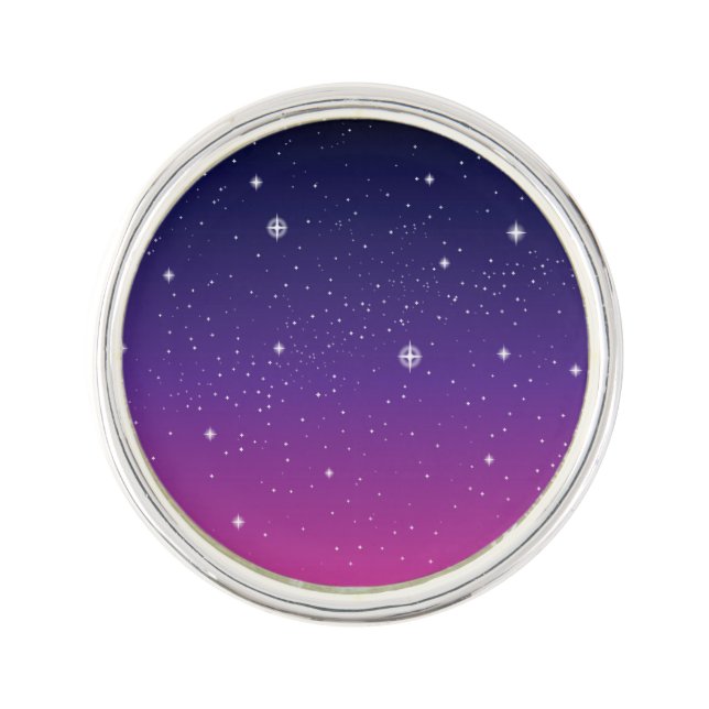 Dark Purple Starry Night Sky Pin (Front)