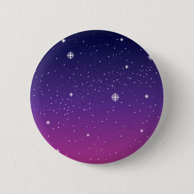 Dark Purple Starry Night Sky Pinback Button (Front)