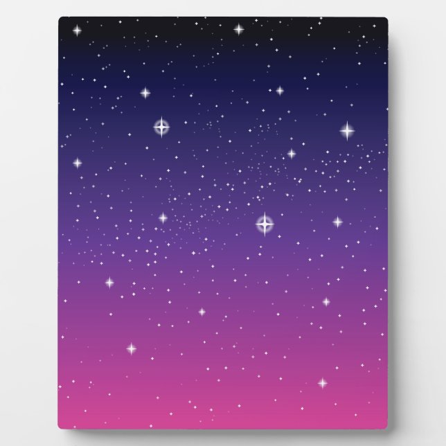 Dark Purple Starry Night Sky Plaque (Front)