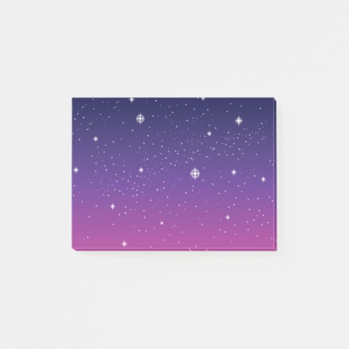 Dark Purple Starry Night Sky Post_it Notes