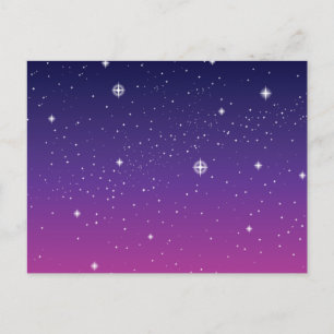 Dark Purple Starry Night Sky Postcard