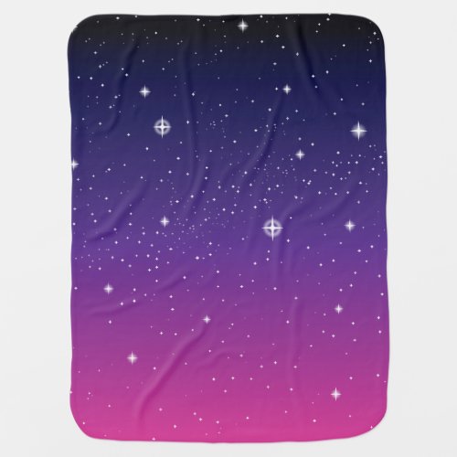 Dark Purple Starry Night Sky Receiving Blanket
