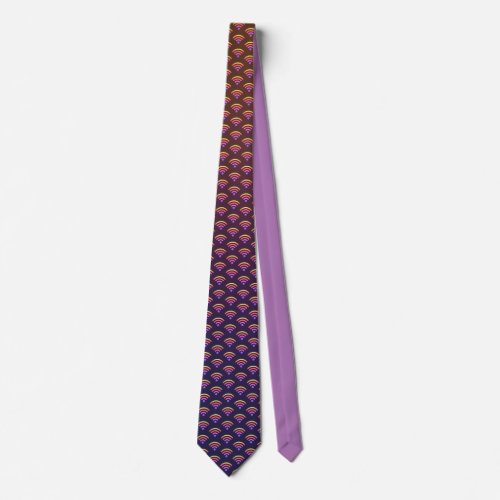 Dark Purple Sunset Wifi Tie