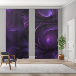 Dark Purple Swirl Design Blackout Curtains