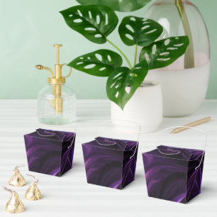 Dark Purple Swirl Design Favor Boxes