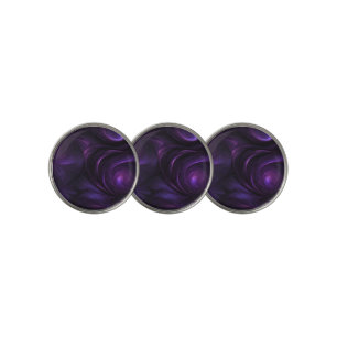 Dark Purple Swirl Design Golf Ball Marker