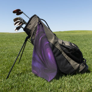 Dark Purple Swirl Design Golf Towel