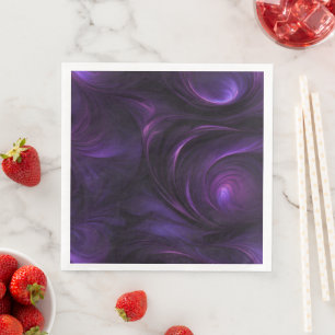 Dark Purple Swirl Design Paper Dinner Napkins
