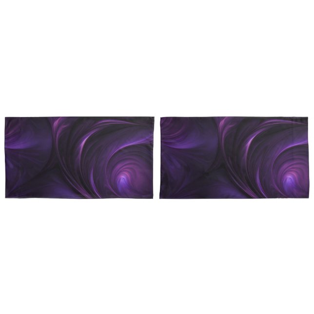 Dark Purple Swirl Design Pillow Case (Front-Set)