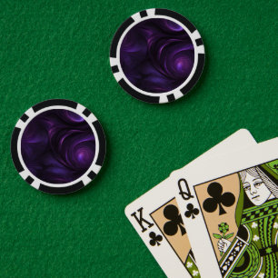 Dark Purple Swirl Design Poker Chips