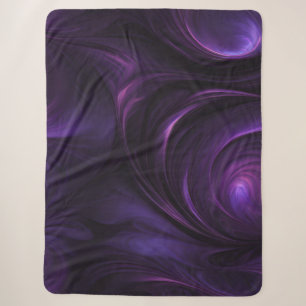 Dark Purple Swirl Design Sherpa Blanket