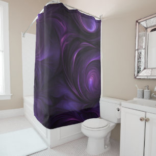 Dark Purple Swirl Design Shower Curtain