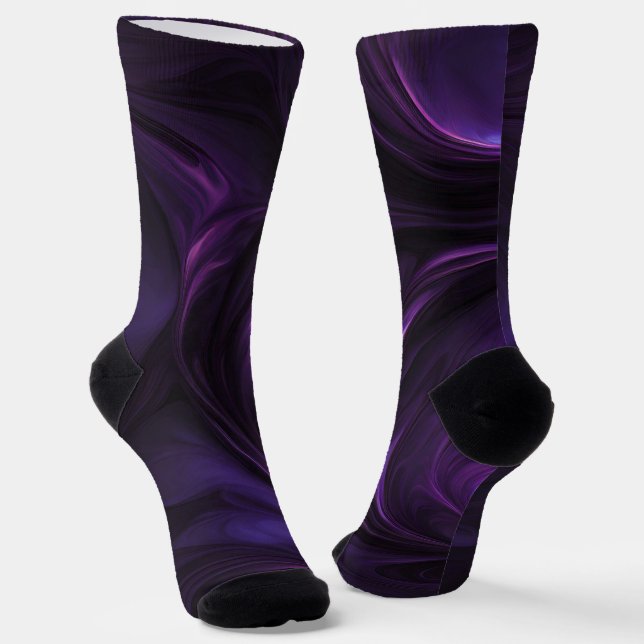 Dark Purple Swirl Design Socks (Angled)