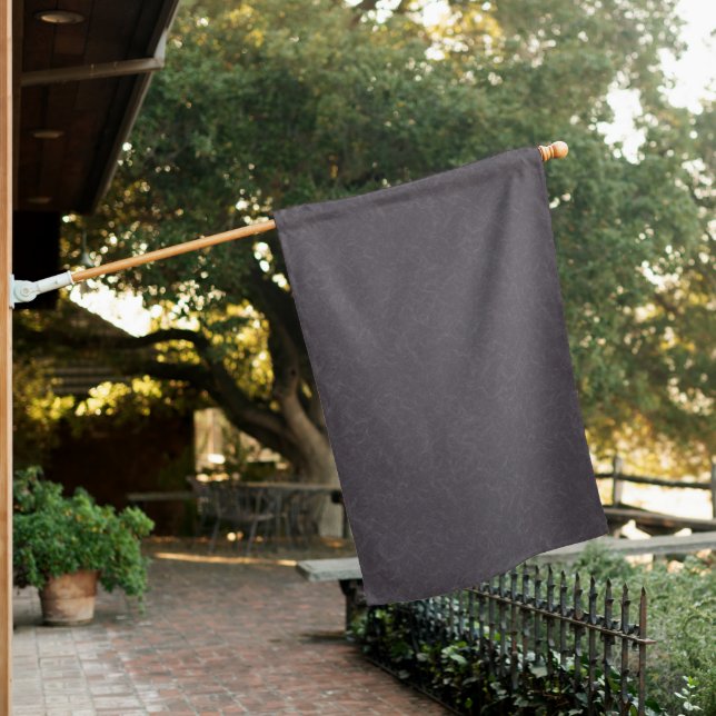 Dark purple textured surface swirling pattern house flag (In SItu)