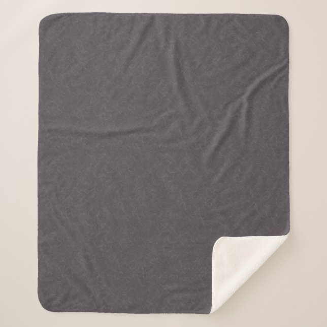 Dark purple textured surface swirling pattern sherpa blanket (Front)
