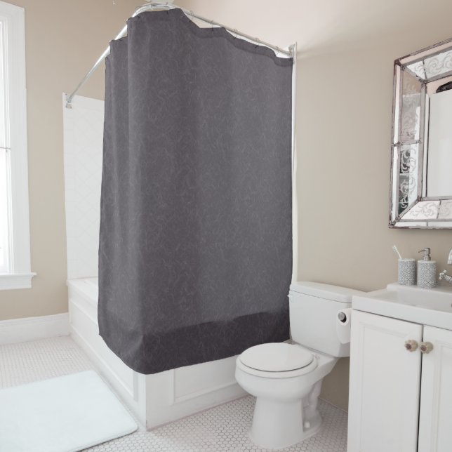 Dark purple textured surface swirling pattern shower curtain (In Situ)