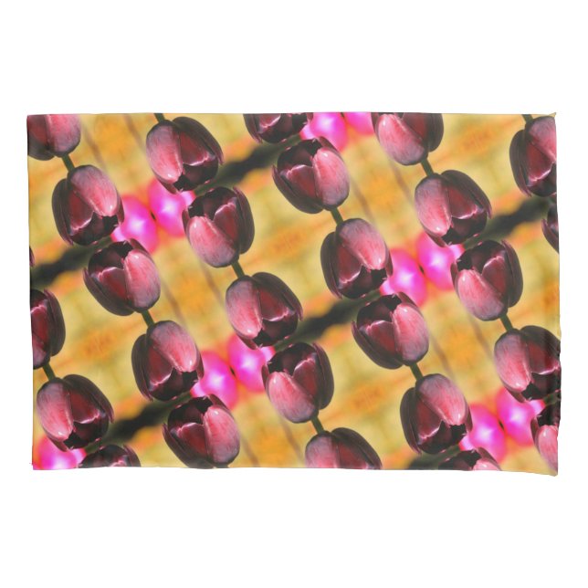 Dark Purple Tulip Flower Abstract Pattern Pillow Case (Front)