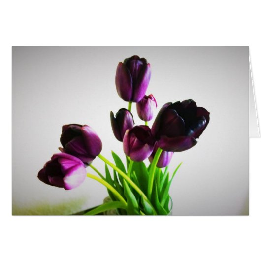 Dark Purple Tulips Cards (Front Horizontal)