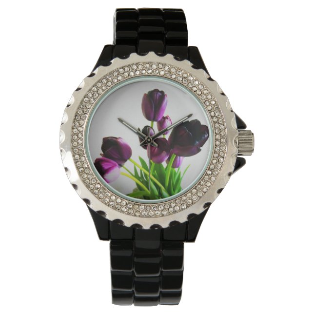 Dark Purple Tulips Watch (Front)