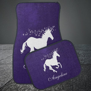 Dark Purple Unicorn Personalized Car Floor Mat