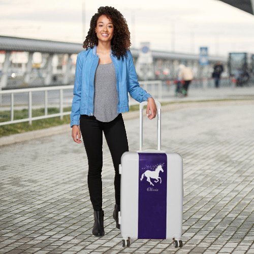 Dark Purple Unicorn Personalized Luggage