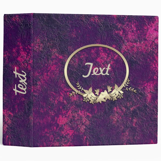 Dark purple violet texture textured suede marble g 3 ring binder (Front/Spine)