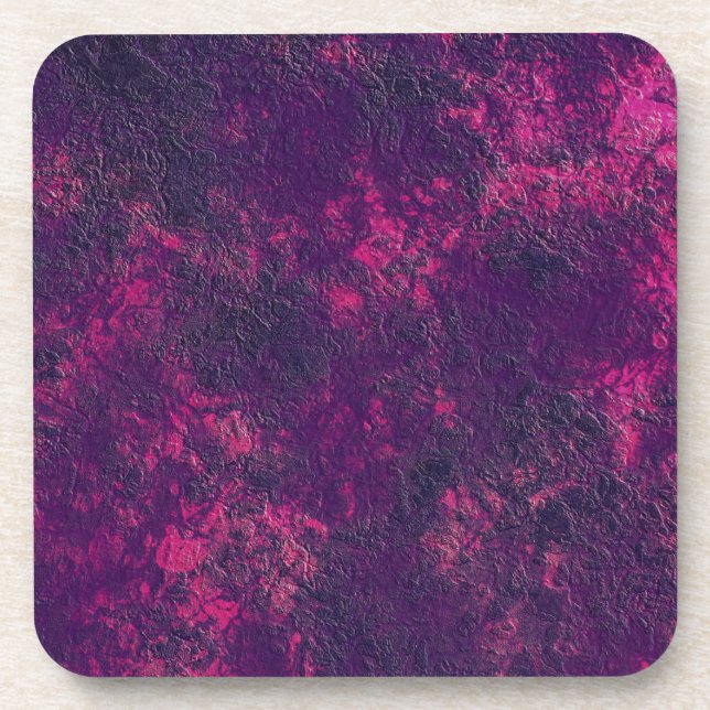 Dark purple violet texture textured suede marble g beverage coaster (Front)