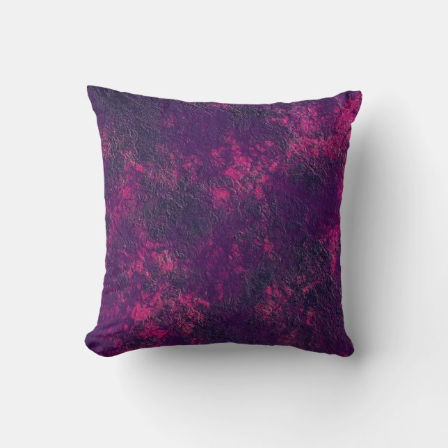 Dark purple violet textured texture suede marble g throw pillow (Front)