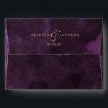Dark Purple Watercolor Rose Gold Wedding Monogram Envelope<br><div class="desc">Dark Purple Watercolor & Rose Gold Faux Foil Lettering Perfect for Fall or Winter Wedding Monogram Envelopes With trendy Hand Lettered Script font! ~ Check my shop to see the entire wedding collection with this design!</div>