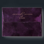 Dark Purple Watercolor Rose Gold Wedding Monogram Envelope<br><div class="desc">Dark Purple Watercolor & Rose Gold Faux Foil Lettering Perfect for Fall or Winter Wedding Monogram Envelopes With trendy Hand Lettered Script font! ~ Check my shop to see the entire wedding collection with this design!</div>