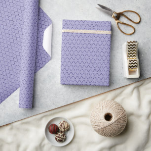 Dark Purple Wavy Dotted Lines on Lavender Wrapping Paper