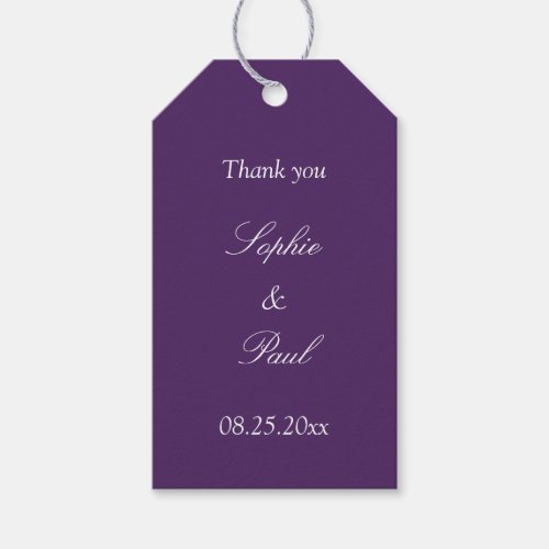 Dark Purple Wedding Favor Thank You Gift Tags