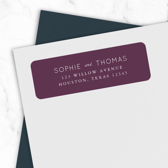 Dark Purple Wedding Return Address Label (Creator Uploaded)
