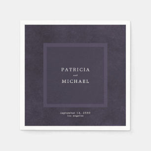 Dark purple wedding simple modern elegant napkins