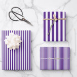 Dark Purple & White Stripes Wrapping Paper Sheets<br><div class="desc">Give your presents a classic and stylish look with this Purple & White Stripes Wrapping Paper. Bold yet versatile,  it’s perfect for birthdays,  holidays,  and special occasions. Durable and easy to use,  it makes every gift stand out beautifully.</div>