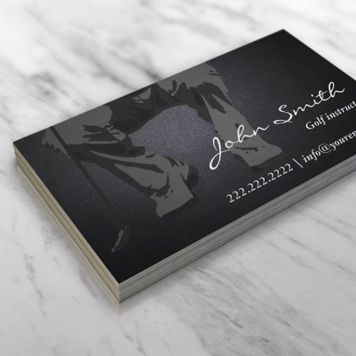 Customizable Dark Putt Golf Instructor Business Card